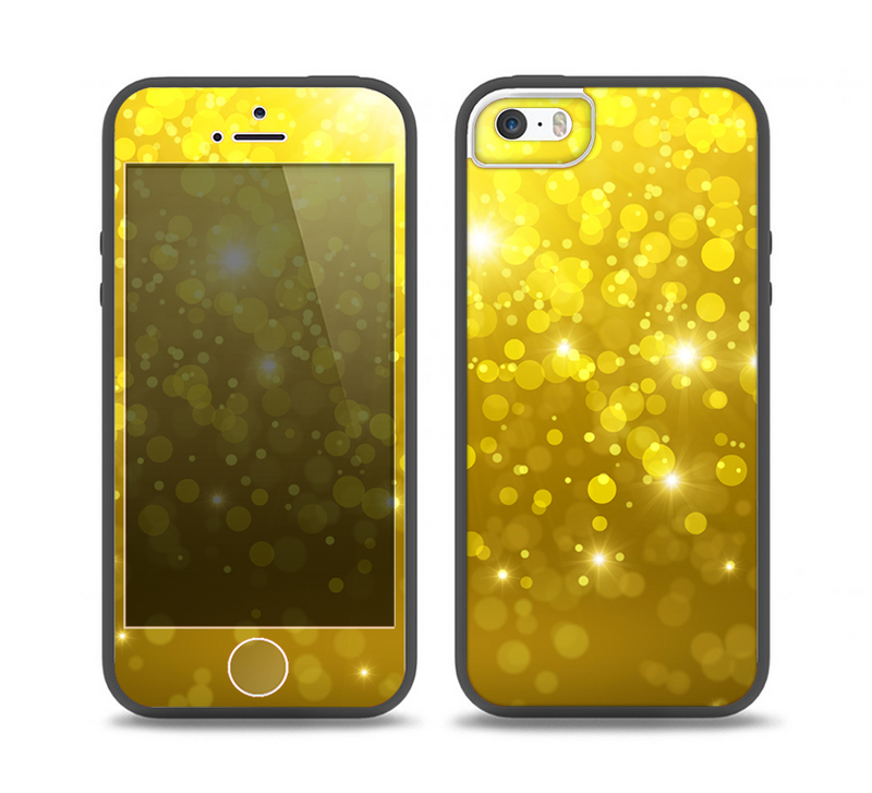The Orbs of Gold Light Skin Set for the iPhone 5-5s Skech Glow Case