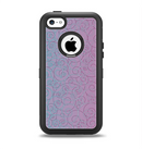 The OverLock Pink to Blue Swirls Apple iPhone 5c Otterbox Defender Case Skin Set