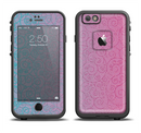 The OverLock Pink to Blue Swirls Apple iPhone 6/6s LifeProof Fre Case Skin Set