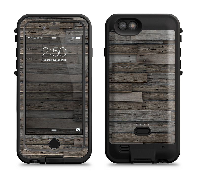 The Overlapping Aged Planks Apple iPhone 6/6s LifeProof Fre POWER Case Skin Set