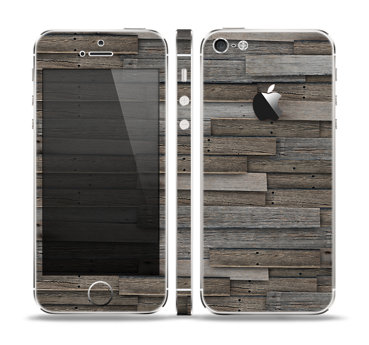 The Overlapping Aged Planks Skin Set for the Apple iPhone 5