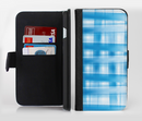 The Overlapping Blue Woven Ink-Fuzed Leather Folding Wallet Credit-Card Case for the Apple iPhone 6/6s, 6/6s Plus, 5/5s and 5c