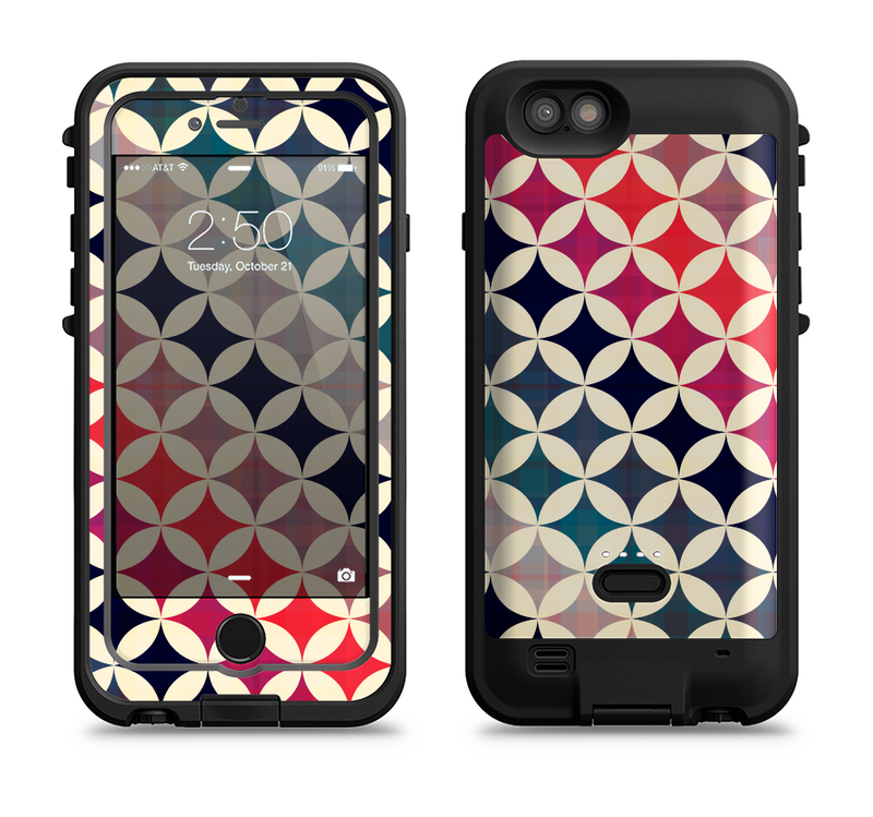 The Overlapping Retro Circles Apple iPhone 6/6s LifeProof Fre POWER Case Skin Set