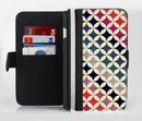 The Overlapping Retro Circles Ink-Fuzed Leather Folding Wallet Credit-Card Case for the Apple iPhone 6/6s, 6/6s Plus, 5/5s and 5c