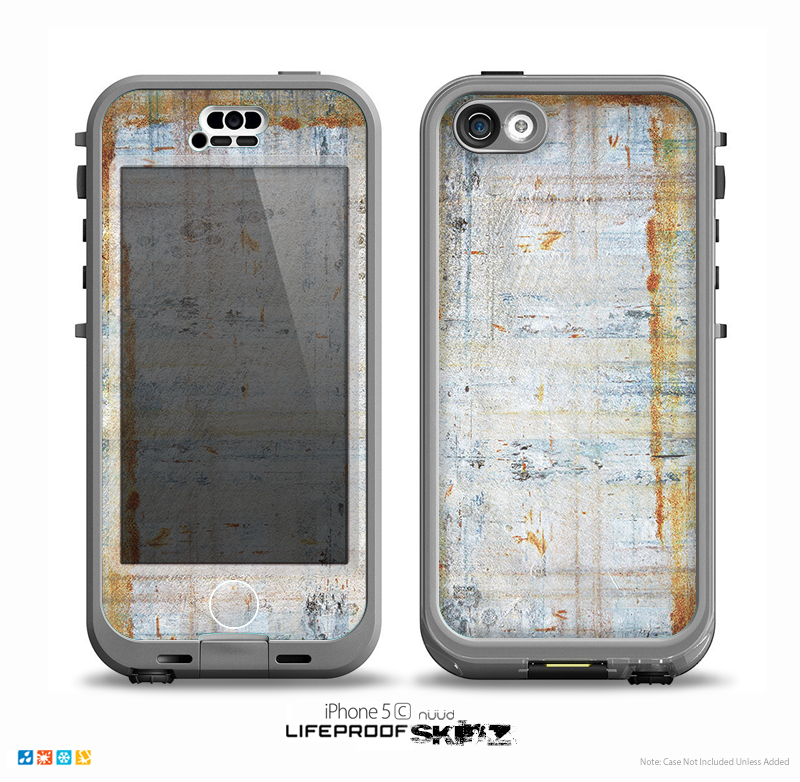 The Painted Grunge Rusted Panel Skin for the iPhone 5c nüüd LifeProof Case