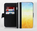 The Painted Tall Grass with Sunrise Ink-Fuzed Leather Folding Wallet Credit-Card Case for the Apple iPhone 6/6s, 6/6s Plus, 5/5s and 5c
