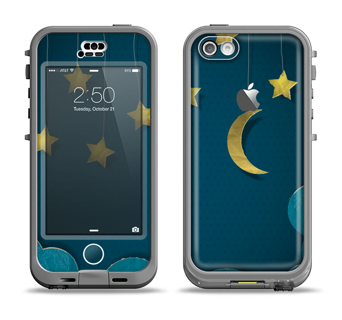 The Paper Stars and Moon Apple iPhone 5c LifeProof Nuud Case Skin Set