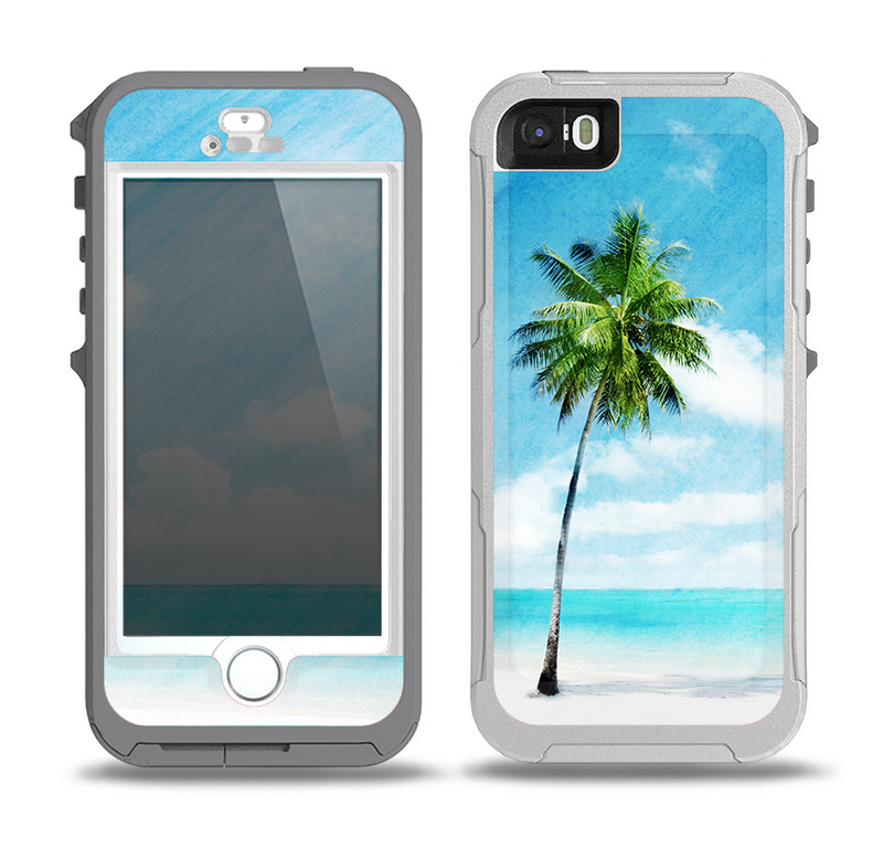 The Paradise Beach Palm Tree Skin for the iPhone 5-5s OtterBox Preserver WaterProof Case
