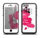 The Paris Pink Illustration Apple iPhone 6/6s LifeProof Fre Case Skin Set