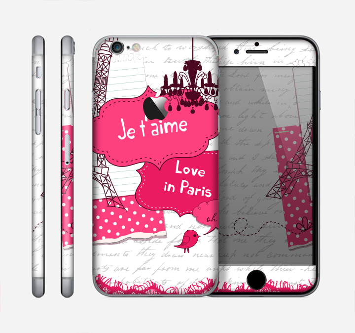 The Paris Pink Illustration Skin for the Apple iPhone 6