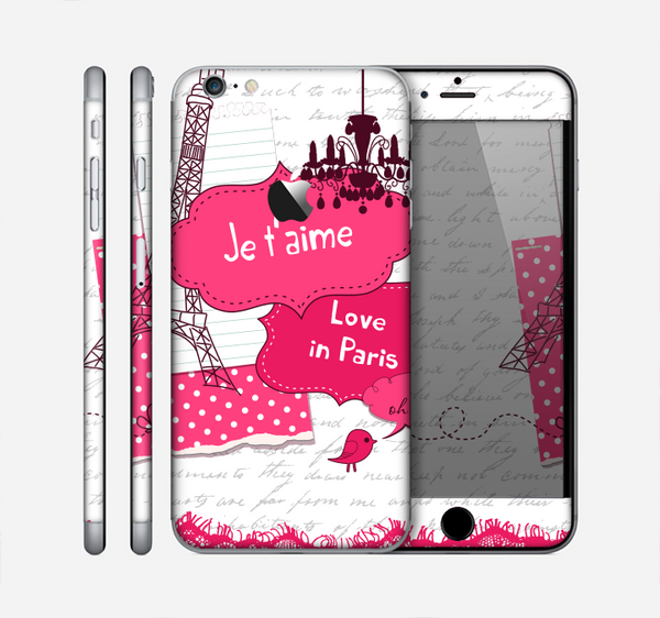 The Paris Pink Illustration Skin for the Apple iPhone 6 Plus