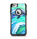 The Pastel Vibrant Blue Dolphin Apple iPhone 6 Otterbox Commuter Case Skin Set