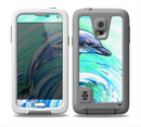 The Pastel Vibrant Blue Dolphin Skin for the Samsung Galaxy S5 frē LifeProof Case