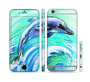 The Pastel Vibrant Blue Dolphin Sectioned Skin Series for the Apple iPhone 6/6s Plus