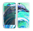 The Pastel Vibrant Blue Dolphin Skin for the Apple iPhone 5c