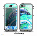 The Pastel Vibrant Blue Dolphin Skin for the iPhone 5c nüüd LifeProof Case
