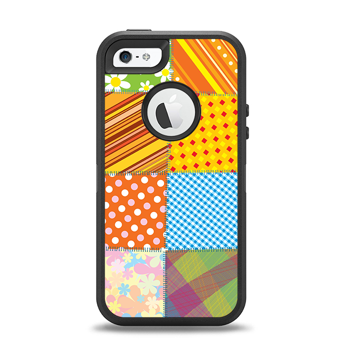 The Patched Various Hot Patterns Apple iPhone 5-5s Otterbox Defender Case Skin Set