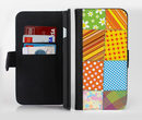 The Patched Various Hot Patterns Ink-Fuzed Leather Folding Wallet Credit-Card Case for the Apple iPhone 6/6s, 6/6s Plus, 5/5s and 5c