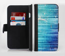 The Patchy Folded Vibrant Blue Paint Ink-Fuzed Leather Folding Wallet Credit-Card Case for the Apple iPhone 6/6s, 6/6s Plus, 5/5s and 5c
