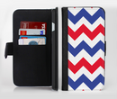 The Patriotic Chevron Pattern Ink-Fuzed Leather Folding Wallet Credit-Card Case for the Apple iPhone 6/6s, 6/6s Plus, 5/5s and 5c