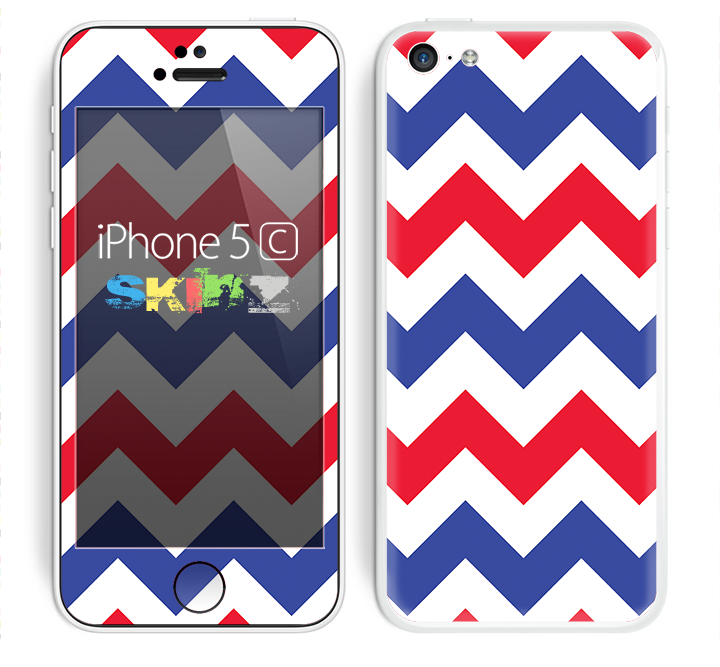 The Patriotic Chevron Pattern Skin for the Apple iPhone 5c