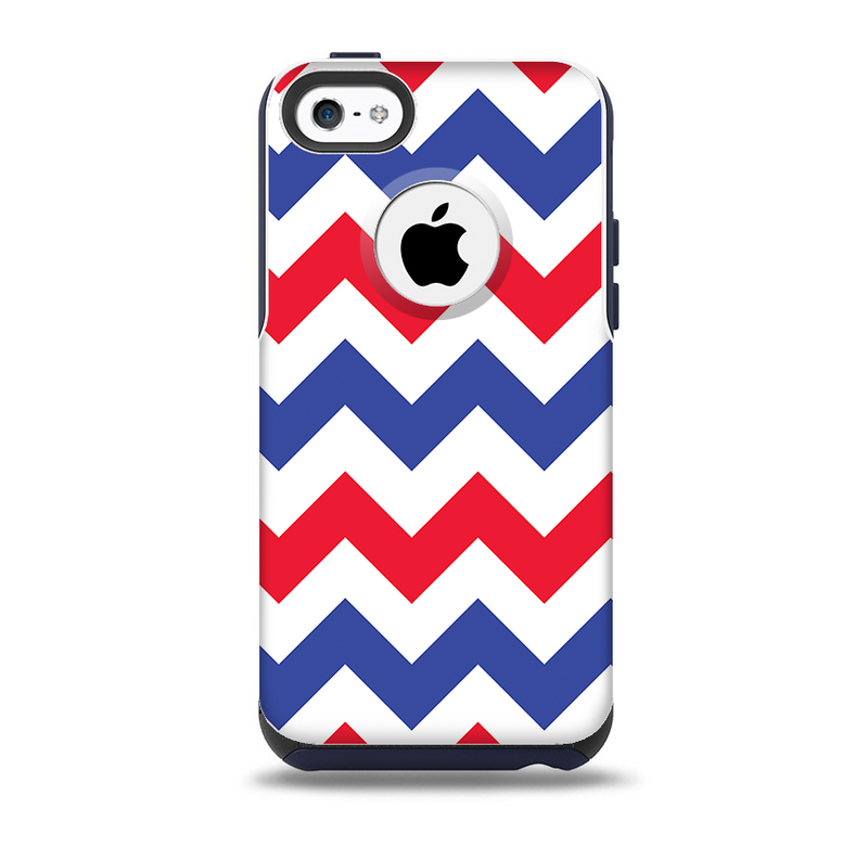The Patriotic Chevron Pattern Skin for the iPhone 5c OtterBox Commuter Case