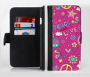 The Peace Love Pink Illustration Ink-Fuzed Leather Folding Wallet Credit-Card Case for the Apple iPhone 6/6s, 6/6s Plus, 5/5s and 5c