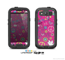 The Peace Love Pink Illustration Skin For The Samsung Galaxy S3 LifeProof Case