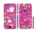 The Peace Love Pink Illustration Sectioned Skin Series for the Apple iPhone 6s Plus