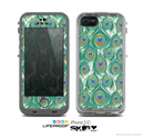 The Peacock Green Feather Bundle Skin for the Apple iPhone 5c LifeProof Case