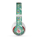 The Peacock Green Feather Bundle Skin for the Beats by Dre Studio (2013+ Version) Headphones