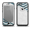 The Peeled Vintage Blue & Gray Chevron Pattern Apple iPhone 6/6s LifeProof Fre Case Skin Set