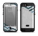 The Peeled Vintage Blue & Gray Chevron Pattern Apple iPhone 6/6s LifeProof Fre POWER Case Skin Set