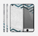 The Peeled Vintage Blue & Gray Chevron Pattern Skin for the Apple iPhone 6