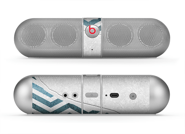 The Peeled Vintage Blue & Gray Chevron Pattern Skin for the Beats by Dre Pill Bluetooth Speaker