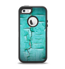 The Peeling Teal Paint Apple iPhone 5-5s Otterbox Defender Case Skin Set