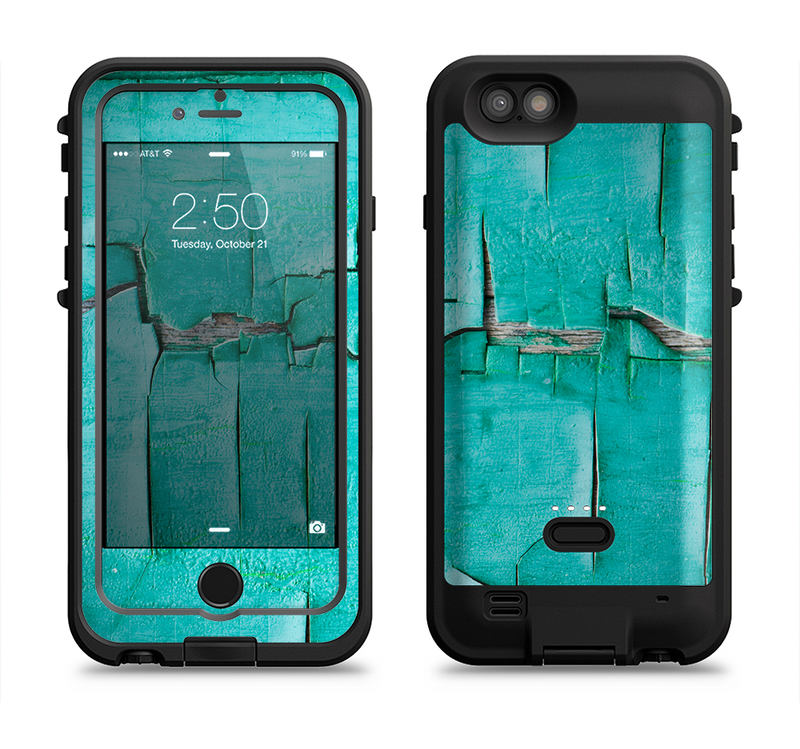 The Peeling Teal Paint Apple iPhone 6/6s LifeProof Fre POWER Case Skin Set