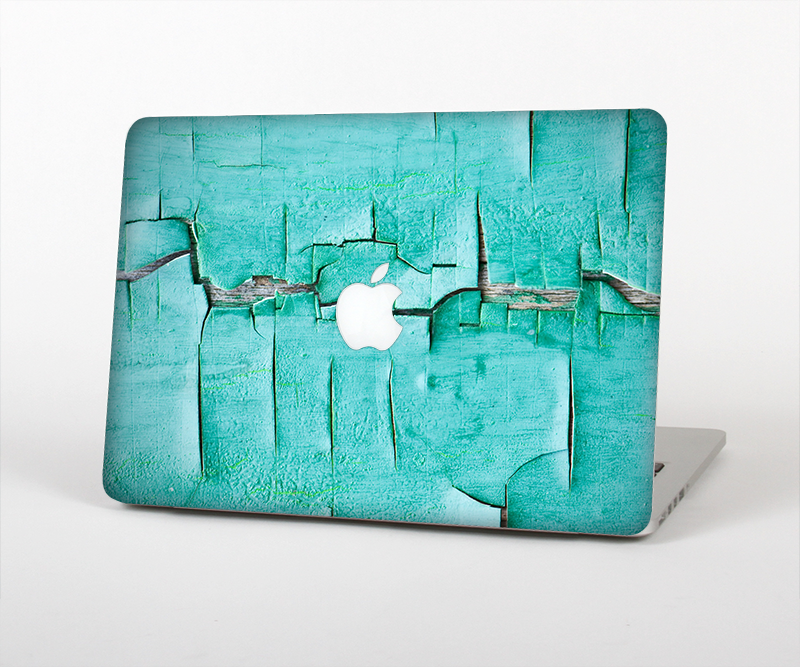 The Peeling Teal Paint Skin Set for the Apple MacBook Pro 15" with Retina Display