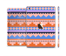 The Pink-Blue & Coral Tribal Ethic Geometric Pattern Full Body Skin Set for the Apple iPad Mini 3