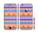 The Pink-Blue & Coral Tribal Ethic Geometric Pattern Sectioned Skin Series for the Apple iPhone 6s Plus