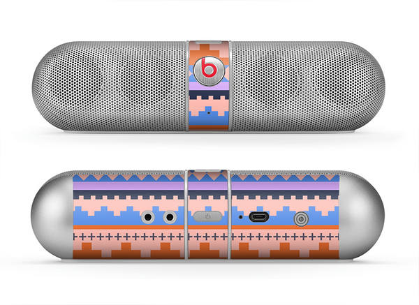 The Pink-Blue & Coral Tribal Ethic Geometric Pattern Skin for the Beats by Dre Pill Bluetooth Speaker