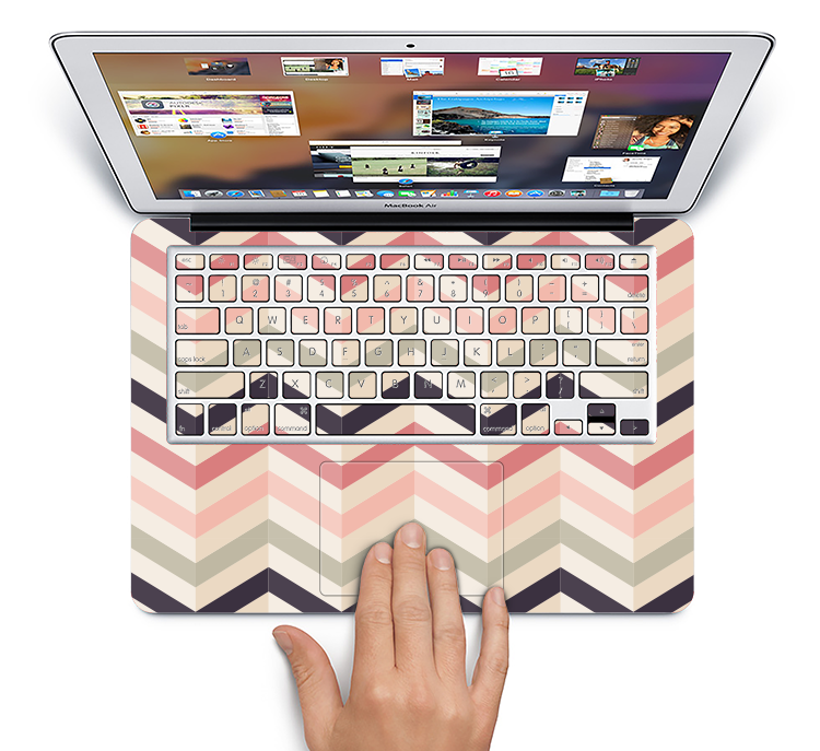 The Pink-Tan-Black Zigzag Pattern Skin Set for the Apple MacBook Pro 1 ...