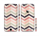 The Pink-Tan-Black Zigzag Pattern Sectioned Skin Series for the Apple iPhone 6s Plus