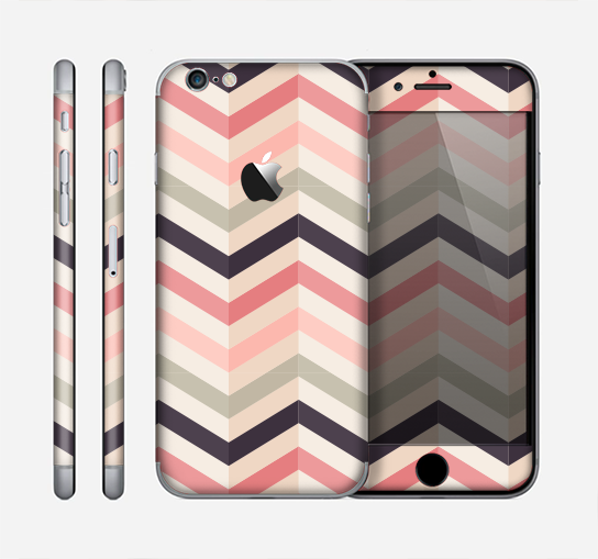 The Pink-Tan-Black Zigzag Pattern Skin for the Apple iPhone 6