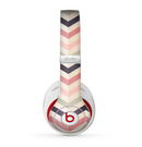 The Pink-Tan-Black Zigzag Pattern Skin for the Beats by Dre Studio (2013+ Version) Headphones