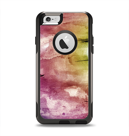 The Pink-Yellow-Blue Grunge Painted Surface Apple iPhone 6 Otterbox Commuter Case Skin Set
