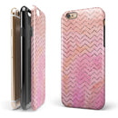 The Pink Abstract Watercolor Sparkling Chevron iPhone 6/6s or 6/6s Plus 2-Piece Hybrid INK-Fuzed Case