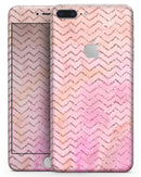 The Pink Abstract Watercolor Sparkling Chevron  - Skin-kit for the iPhone 8 or 8 Plus
