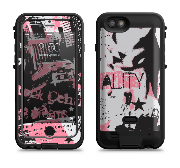 The Pink & Black Abstract Fashion Poster Apple iPhone 6/6s LifeProof Fre POWER Case Skin Set