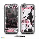 The Pink & Black Abstract Fashion Poster Skin for the iPhone 5c nüüd LifeProof Case